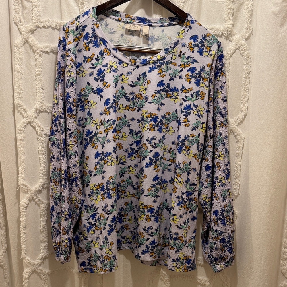 LOGO by Lori Goldstein Floral Top